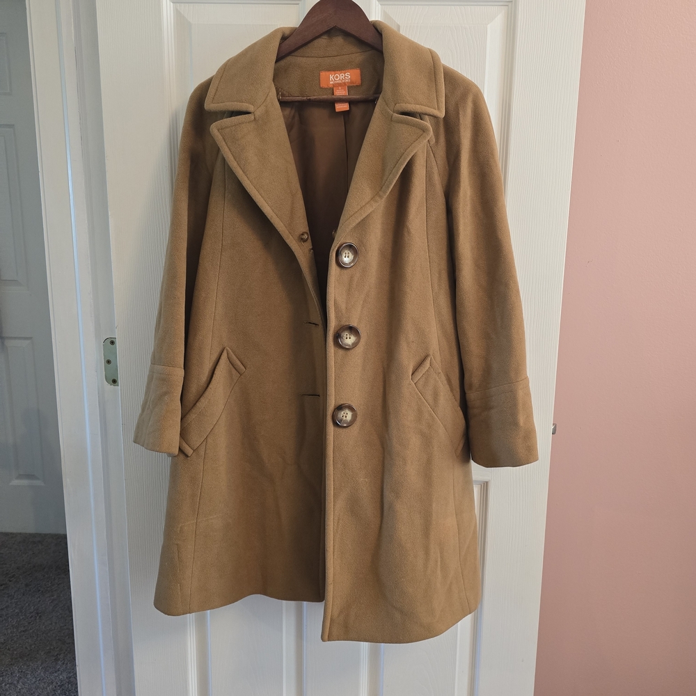 Michael Kors Camel Wool Blend Coat